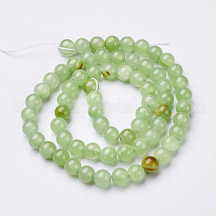 Natural Flower Jade Beads Strands&nbsp;US-GSR8mmC193-5