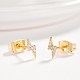 Brass Micro Pave Cubic Zirconia Flash Stud Earrings US-EJEW-BB35393-G-2