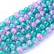 Spray Painted Crackle Glass Beads Strands US-CCG-Q002-10mm-06-1