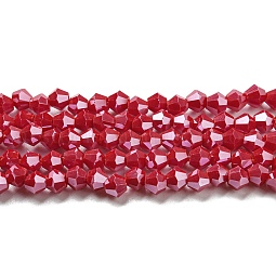 Opaque Solid Color Electroplate Glass Beads Strands US-GLAA-F029-P4mm-C02