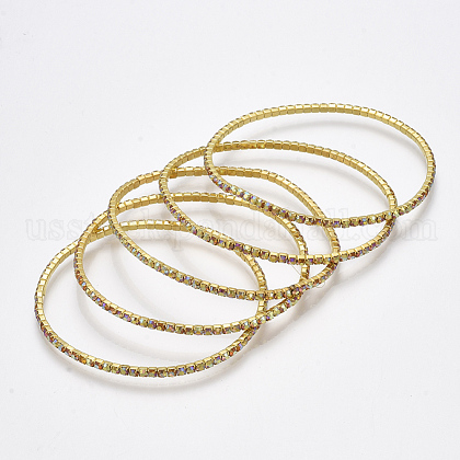 Brass Claw Chain Stretch Bracelets US-BJEW-T010-03G-08-1