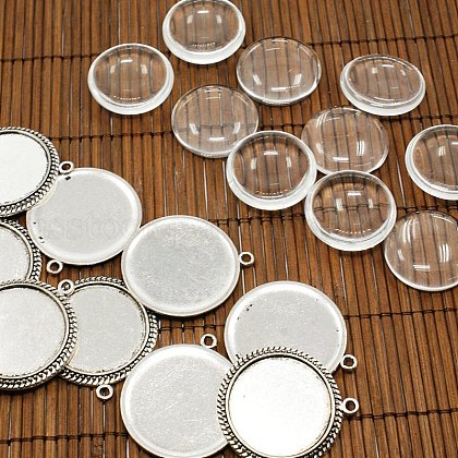 25mm Transparent Clear Domed Glass Cabochon Cover for Photo Pendant Making US-TIBEP-X0010-FF-1