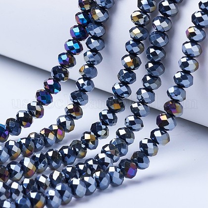 Electroplate Glass Beads Strands US-EGLA-A034-P10mm-B01-1