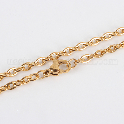 304 Stainless Steel Cable Chain Necklace Making US-STAS-P045-05G-1