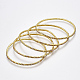 Brass Claw Chain Stretch Bracelets US-BJEW-T010-03G-08-1