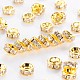 Brass Grade A Rhinestone Spacer Beads US-RSB035NF-01G-1